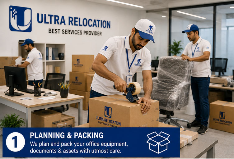 Office relocation Jaipur — workstations being moved